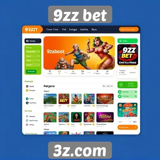 Interface do usuário do site 9zz bet é intuitiva